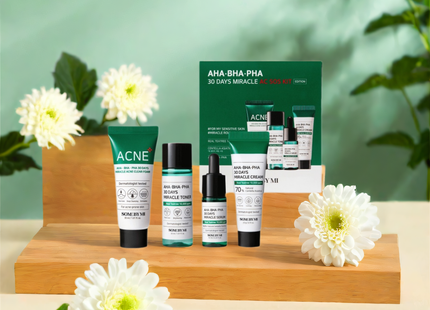 Coffret de soins du visage AHA-BHA Miracle AC SOS Kit 4 pièces, 4 pièces