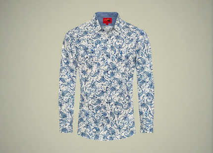 Chemise imprimée western à boutons-pression pour homme