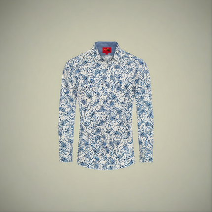 Chemise imprimée western à boutons-pression pour homme